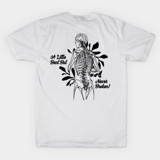 Scoliosis Curved Vertebral Spine line art T-Shirt